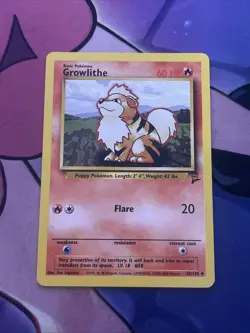 Pokemon BASE SET 2 Card 42/130 Growlithe - Image 1