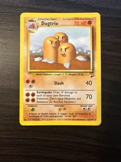 Dugtrio Base Set 2 23/130 Rare Vintage Pokemon TCG Card - Image 1