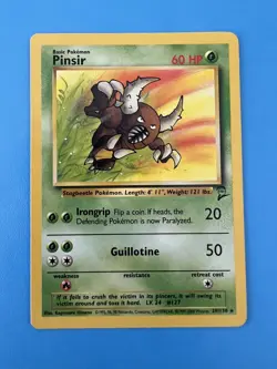 PINSIR 29/130 - NON HOLO Rare - VINTAGE WOTC Pokemon Card - BASE SET 2 - Image 1