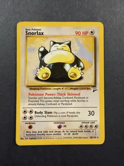Pokemon TCG Snorlax Card 30/130 Base Set 2 Vintage Non-Holo Rare - Image 1
