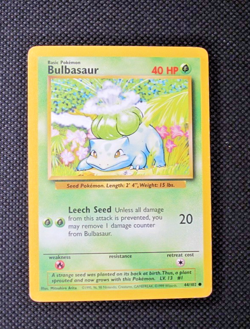 Bulbasaur 44/102 Base Set Pokemon Card NM - LP WotC - Image 1