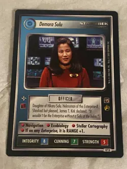 Star Trek CCG 1E TMP DEMORA SULU Card NEVER PLAYED - Image 1