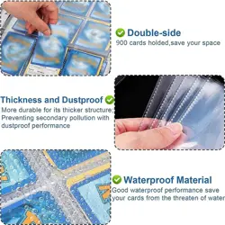 Card Binder Pokemon Cards Binder Holder Fits 400 Cards w/ 50 Removable Sleeves - Image 4