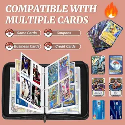 Card Binder Pokemon Cards Binder Holder Fits 400 Cards w/ 50 Removable Sleeves - Image 5