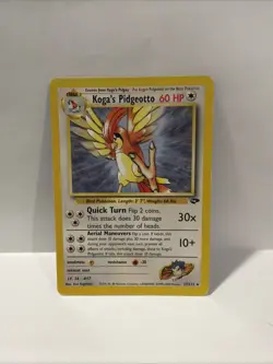 Pokemon TCG Koga's Pidgeotto Gym Challenge 27 Unlimited Rare Card - Image 1