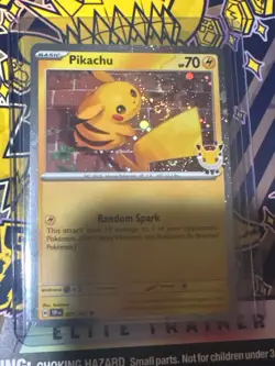 DOUBLE WHOLE SWIRL 🌀💫 NM Pikachu 051/162 30th Anniversary Stamped Pokemon Card - Image 3