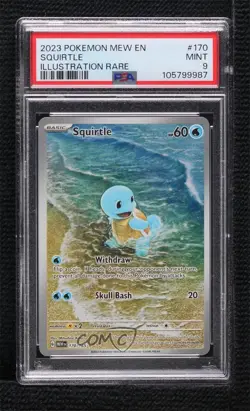 Squirtle Illustration Rare Pokemon Scarlet & Violet 151 MEW PSA 9 MINT - Image 1