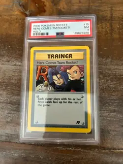 POKEMON 2000 Rocket HERE COMES TEAM ROCKET Holo #15 PSA 7 RARE - Image 1