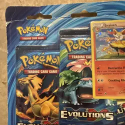 Pokemon TCG XY Evolutions 3 Booster Packs Blister Braixen Promo Coin Sealed - Image 2