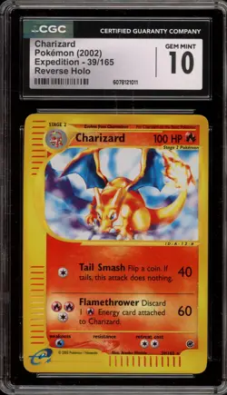 Pokemon Charizard Expedition Reverse Holo Rare #39 CGC 10 Gem Mint - Image 1