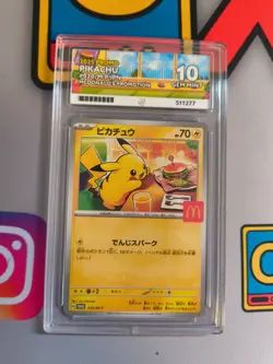 ACE Graded Gem Mint 10 Pikachu Promo 020/M-P McDonald’s 2025 Pokemon Japanese - Image 1