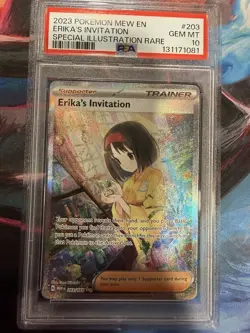 2023 POKEMON MEW EN-151 SPECIAL ILLUSTRATION RARE #203 ERIKA'S INVITATION PSA 10 - Image 1