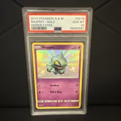 Pokemon Shuppet Shiny Holo Rare SV16/SV94 Hidden Fates Shiny Vault PSA 10 60 HP - Image 1