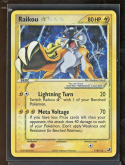 2005 EX Unseen Forces GOLD STAR SHINY Raikou Holo Foil 114/115 Pokemon - Image 1