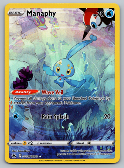 Manaphy Pokemon Crown Zenith Galarian Gallery GG06/GG70 Full Art Holo Rare NM - Image 1