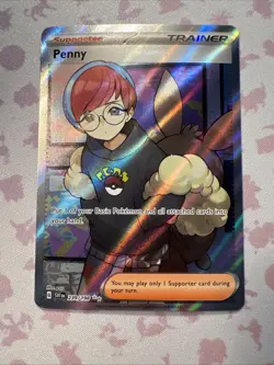 Pokemon TCG Scarlet and Violet Full Art Trainer Ultra Rare Penny 239/198 - Image 1