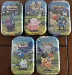 Pokemon Ascending Heroes “Mini Tin” Complete Set of (5) - Factory Sealed - Image 1