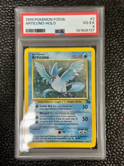1999 Pokemon Fossil Articuno Holo #2 PSA 4 - Image 1