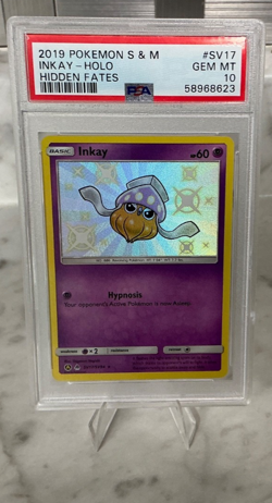 2019 Pokemon S&M Hidden Fates PSA 10 Holo Inkay #SV17 - Image 1