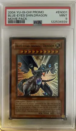 2004 YU-GI-OH! PROMO MOVIE PACK #EN001 BLUE-EYES SHINING DRAGON PSA 9 - Image 1