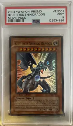 2004 YU-GI-OH! PROMO MOVIE PACK #EN001 BLUE-EYES SHINING DRAGON PSA 9 - Image 1