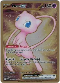 Pokemon Mew ex Gold Secret Rare Metal Card 151 205/165 Premium Collection NM EN - Image 1