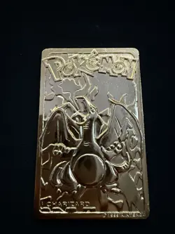 1999 Burger King Pokemon 23K Gold Plated Charizard Card w/ Case Vintage - Image 1