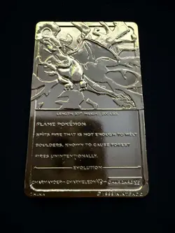 1999 Burger King Pokemon 23K Gold Plated Charizard Card w/ Case Vintage - Image 2