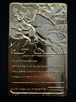 1999 Burger King Pokemon 23K Gold Plated Charizard Card w/ Case Vintage - Image 4