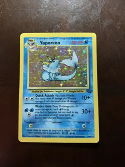 Pokemon Card - Vaporeon 1999 Base Jungle Set Holo Rare 12/64 - Image 1