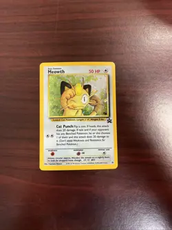 Pokemon - Meowth Black Star Promo - Holo Rare Card #10 - WOTC 1999-2000- LP - Image 1