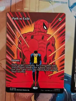 3x Spiderman Magic The Gathering R/M Cards: Path to Exile, Amazing Alliance, + - Image 2