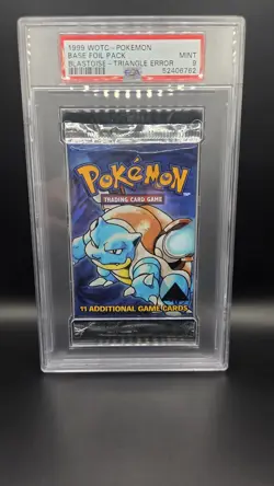 Base Set Booster Pack [Triangle Error] — PSA 9 — Sealed Vintage Pokemon Cards - Image 1