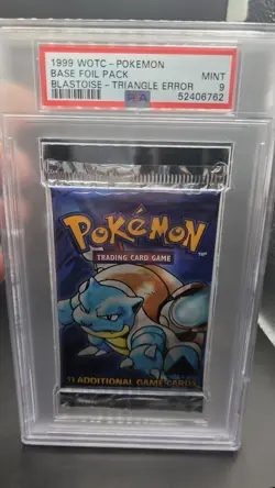 Base Set Booster Pack [Triangle Error] — PSA 9 — Sealed Vintage Pokemon Cards - Image 2