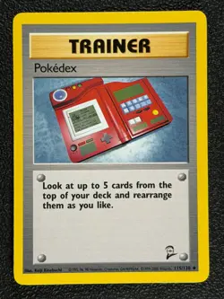 Pokedex 115/130 Base Set 2 Series Uncommon TRAINER Pokemon Card 1999-2000 NM - Image 1