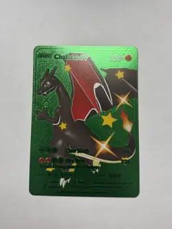 SHINY CHARIZARD V Green Foil Fan Art Display Card, HP 220 M/NM - Image 1
