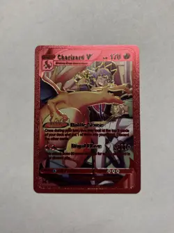 CHARIZARD V Red Foil Fan Art Display Card, HP 170 M/NM - Image 1
