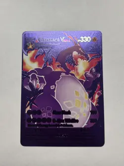 Shiny Charizard VMAX - Purple Foil Display Card HP330 074/073 Fan Art NM - Image 1