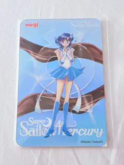 Sailor Moon x Meiji Clear Card Super Sailor Mercury Ami Mizuno 2024 Japan NEW - Image 1
