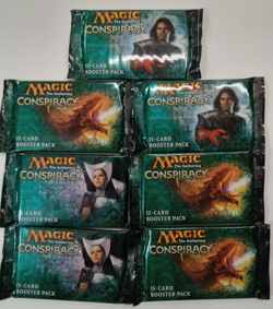 7 x MTG CONSPIRACY 2014 Sealed Booster Packs from Box Magic the Gathering - Image 1