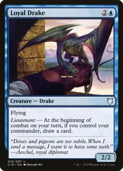 Loyal Drake: MtG Magic the Gathering Commander 2018 Uncommon - Image 1
