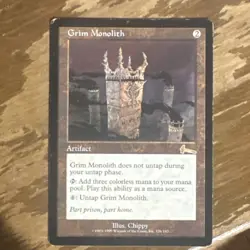 Wizards Grim Monolith Artifact Rare Regular Urza's Legacy Chippy 126 English - Image 1
