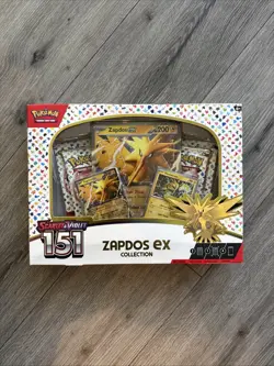 Zapdos EX Pokemon 151 TCG Scarlet & Violet Collection with 4 Booster Packs - Image 1