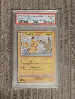 2019 POKEMON SM BLACK STAR PROMO #SM162 PIKACHU-HOLO PSA 9 - Image 1