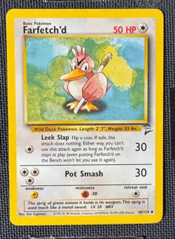 FARFETCH'D 40/130 UNCOMMON BASE SET 2 POKEMON LP - Image 1