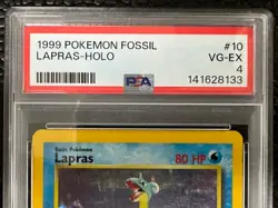 1999 Pokemon Fossil Lapras Holo #10 PSA 4 - Image 3