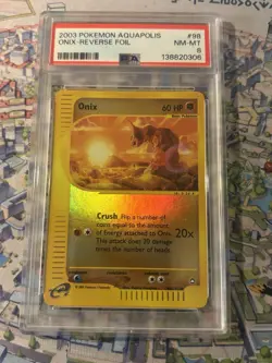 2003 Pokemon Aquapolis Onix Rev Holo #98 PSA 8 NM Cert# 138820306 - Image 3