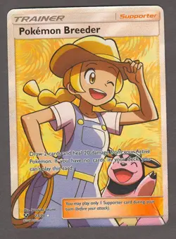 Pokemon Breeder 73/73 Full Art Ultra Rare Shining Legends NM 2017 Holo TCG - Image 1