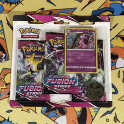 Pokemon Sword & Shield Fusion Strike 3-Pack Booster Blister (Espeon) Sealed - Image 1