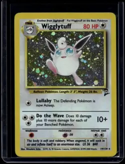 Pokemon TCG Wigglytuff 19/130 Base Set 2 Holo Rare LP - Image 1